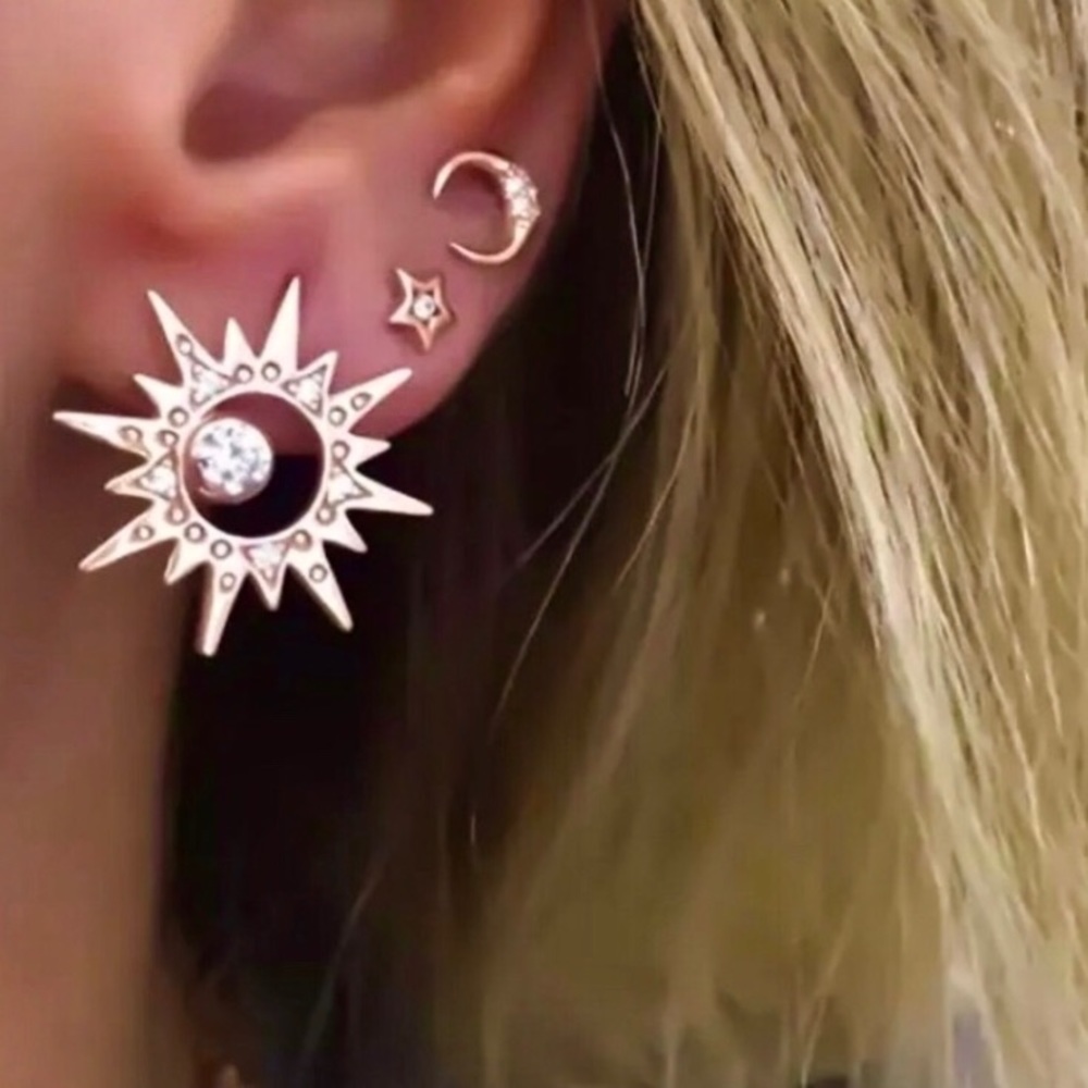 Boho “My Sun, Moon & Star” Minimalist Earring Set